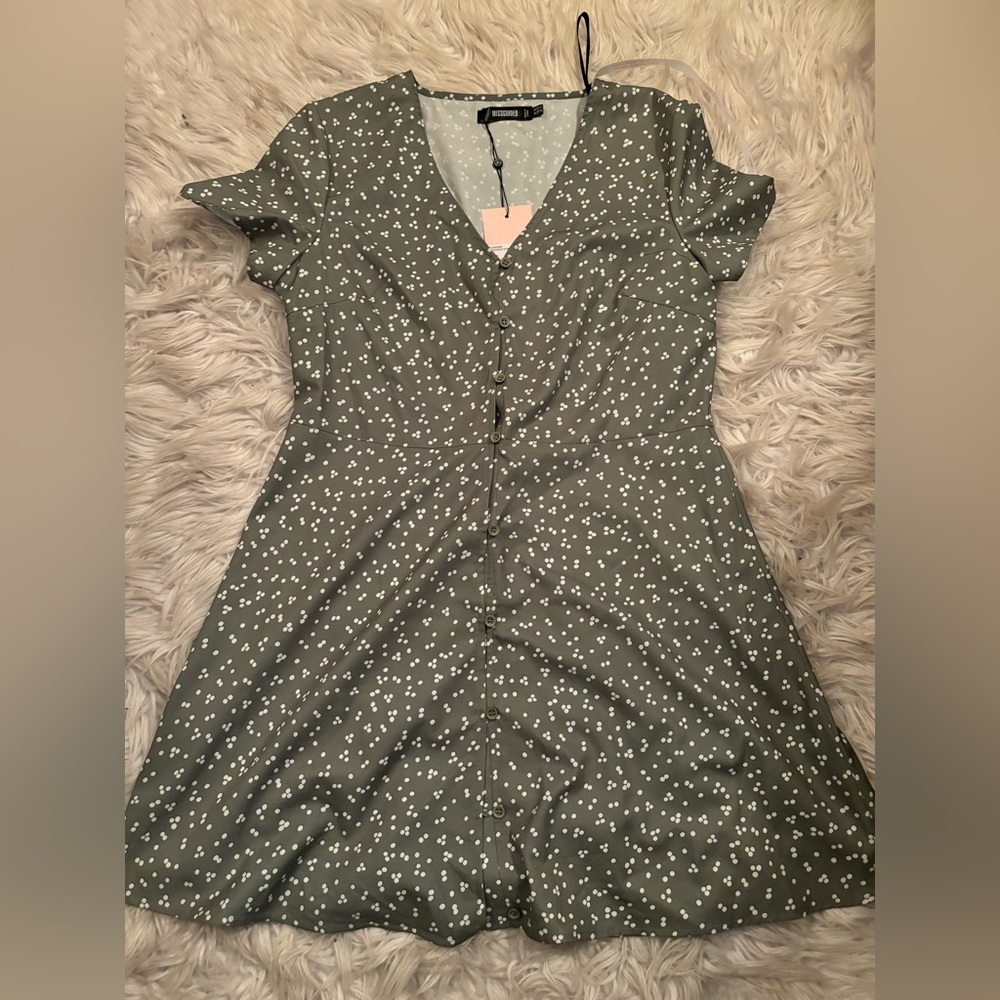 missguided button through tea dress
